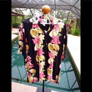 Fabulous Diamond Head Black Floral Men’s Hawaiian Shirt L